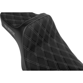 SLYFOX High Noon Seat - Double Diamond - Silver Logo - Silver Stitch - XL '04-'22 4709D-SlyFox