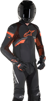 ALPINESTARS GP Plus R v3 Rideknit® Leather Jacket - Black/Red Fluo - US 46 / EU 56 3100321-1030-56