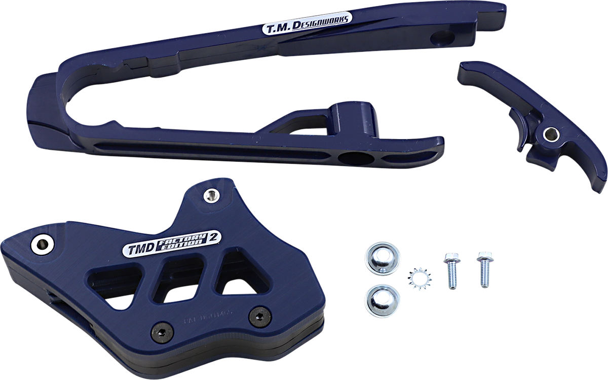 T.M. DESIGNWORKS Chain Guide/Slider - KTM/Husqvarna/Gas Gas - Blue DCK-KT4-BL2