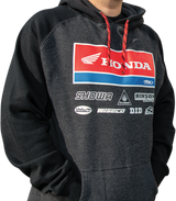 FACTORY EFFEX Honda 21 Racewear Hoodie - Charcoal/Black - Large 24-88324