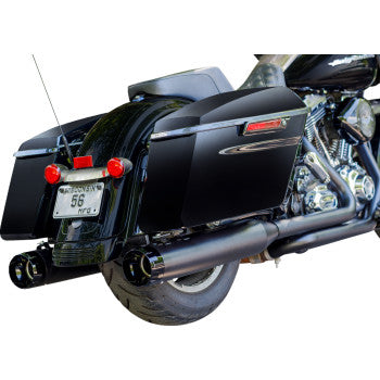 S&S CYCLE 4.5" Mufflers - Black with Black Thruster NOW HAVE ALL BLK END CAPS 550-0621