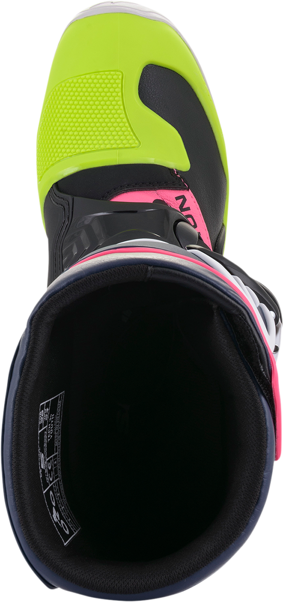 ALPINESTARS Tech 3S Boots - Black/Blue/Pink/White/Yellow - US 5 2014018-1176-5