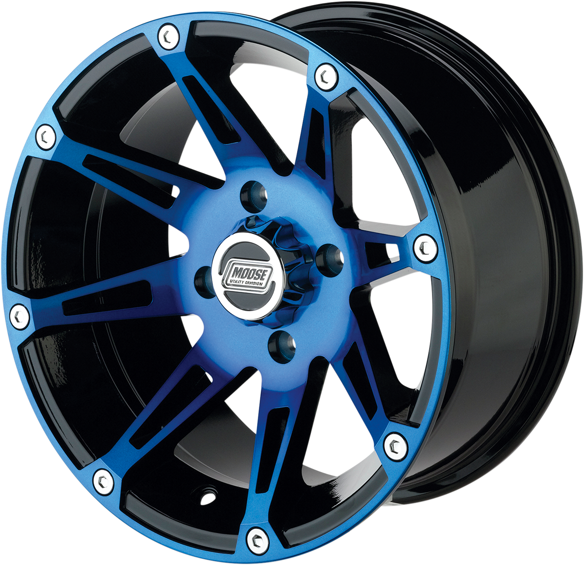 MOOSE UTILITY Wheel - 387X - Front - Anodized Blue/Black - 12x7 - 4/110 - 4+3 387ML127110BWB4