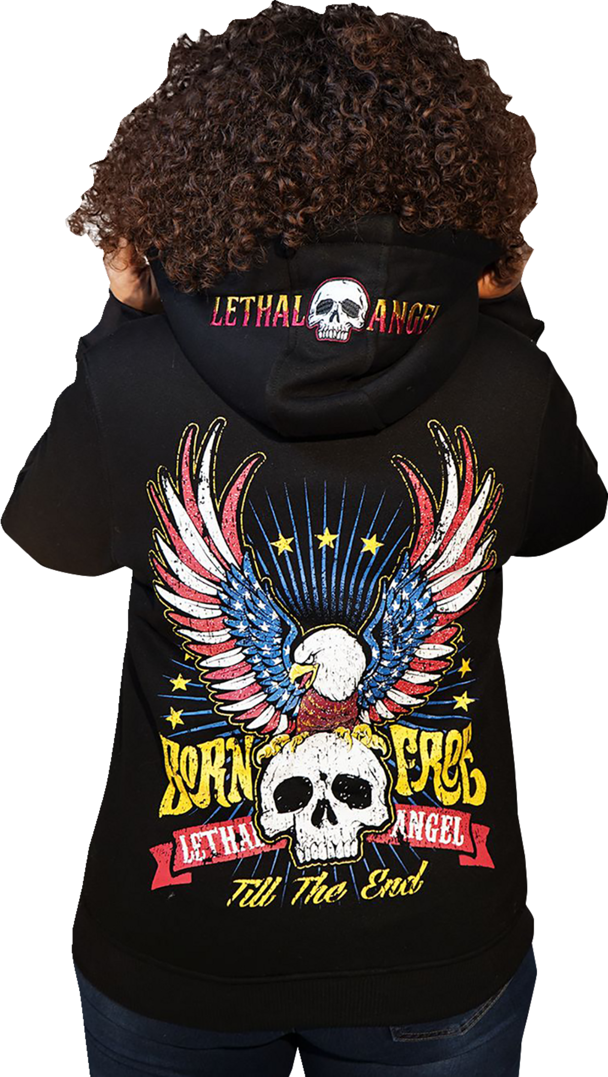 LETHAL THREAT Women's Born Free Zip Up Hoodie - Black - 1XL HD84072-1X