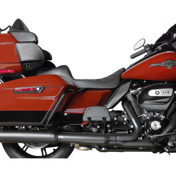 DRAG SPECIALTIES Predator III Seat - Extended Reach - Double Diamnd - Silver Stitching - FLH/FLT '08-'24 0801-1924