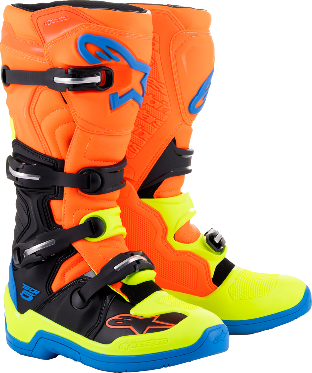 ALPINESTARS Tech 5 Boots - Orange Fluorescent/Blue/Yellow Fluorescent - US 12 2015015-4755-12