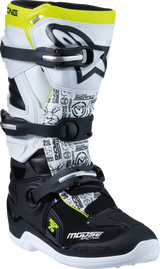 MOOSE RACING Youth Tech 7S Boots - Black/White/Yellow - US 8 0215024-125-8