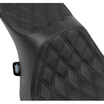 DRAG SPECIALTIES  Predator III 2-Up Seat - Double Diamond - Black Stitching - FLT/FLH '23-'24 0801-1931