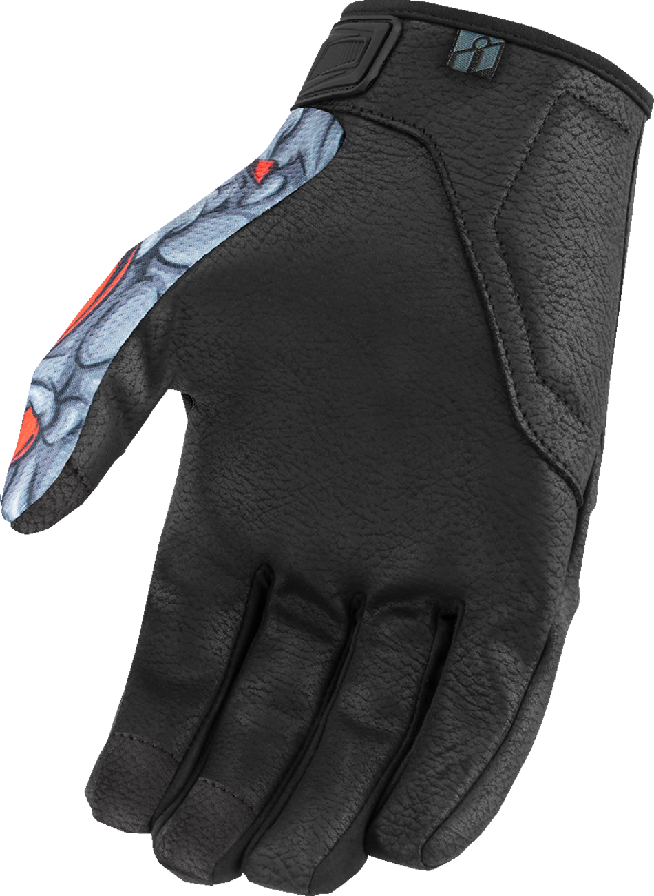 ICON Hooligan™ Kryola Kreep Gloves - Red - 2XL 3301-4732