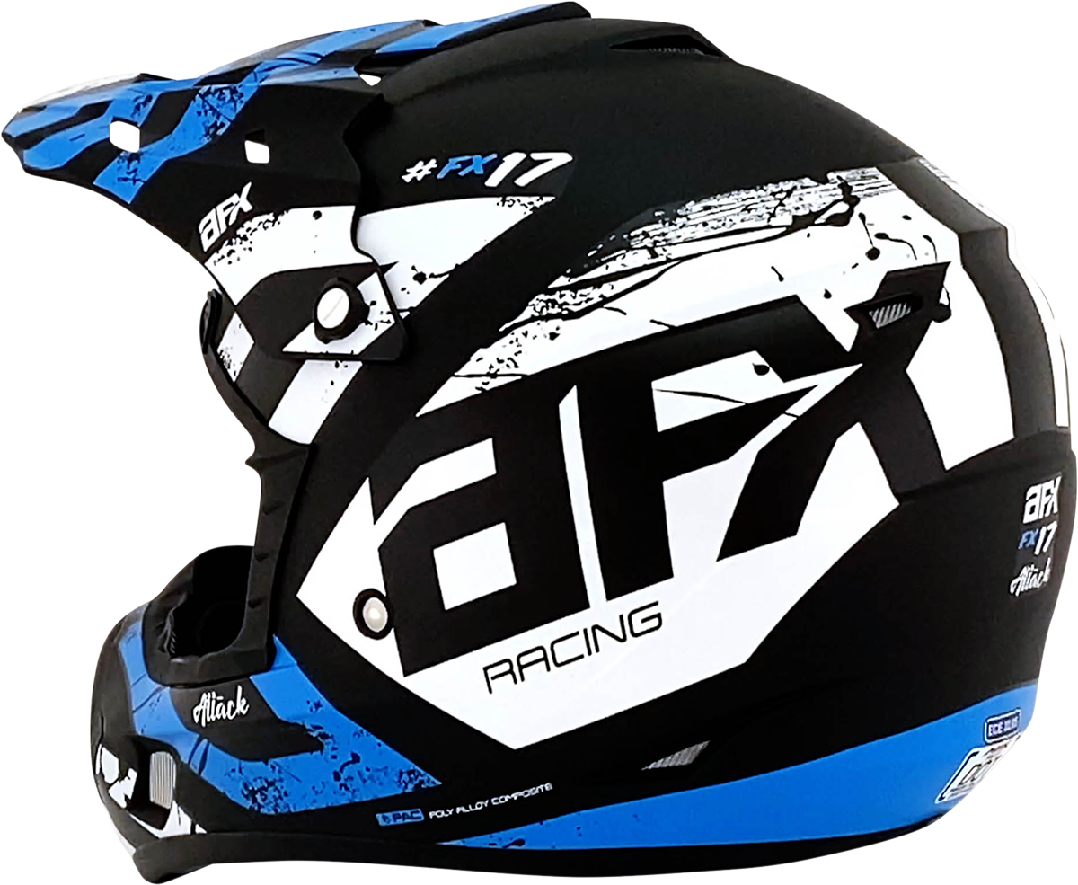 AFX FX-17Y Helmet - Attack - Matte Black/Blue - Large 0111-1410