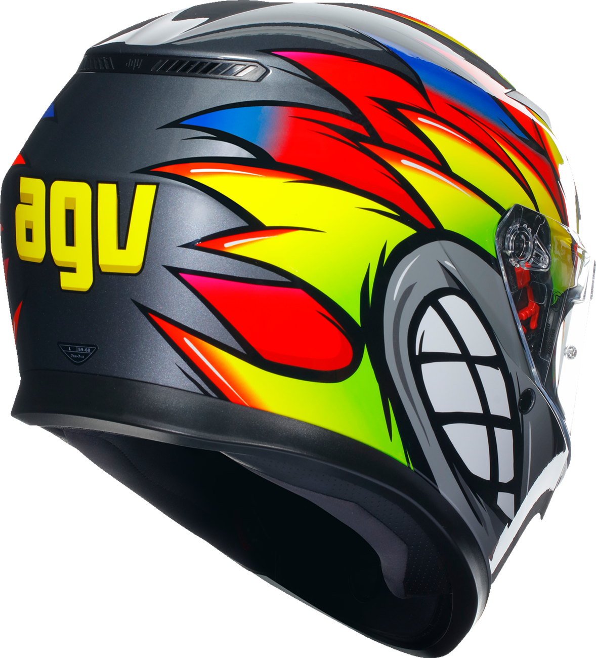 AGV K3 Helmet - Birdy 2.0 - Gray/Yellow/Red - Small 2118381004012S