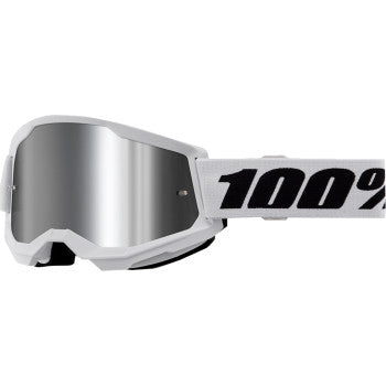 100%  Strata 2 Junior Goggle - White - Silver Mirror 50032-00013