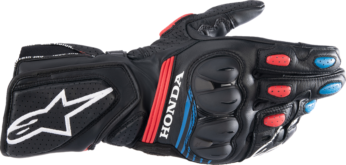 ALPINESTARS Honda SP-8 V3 Gloves - Black/Bright Red/Blue - Small 3558423-1317-S