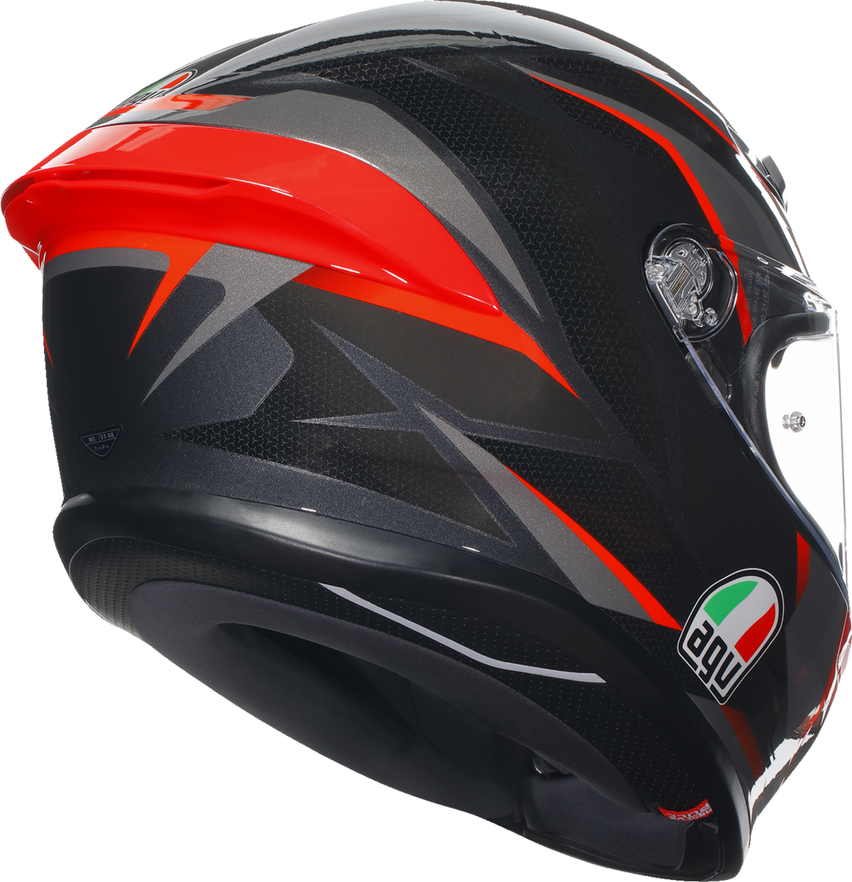 AGV K6 S Helmet - Slashcut - Black/Gray/Red - Large 2118395002014L