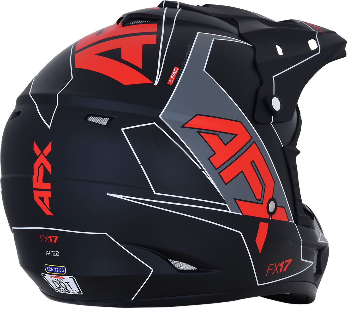 AFX FX-17 Helmet - Aced - Matte Black/Red - XL 0110-6487