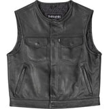 THRASHIN SUPPLY CO. Encinal Leather Shorty Riding Vest - Black - 2XLTMJ-17-12