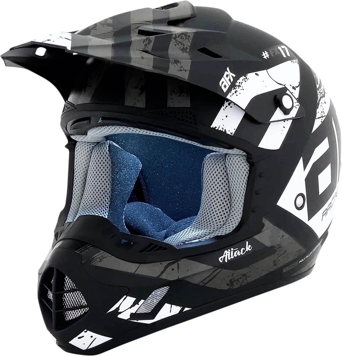 AFX FX-17 Helmet - Attack - Matte Black/Silver - XS 0110-7142