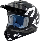 AFX FX-17 Helmet - Attack - Matte Black/Silver - Small 0110-7143