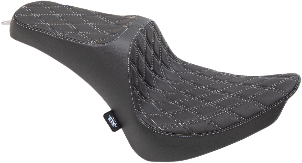 DRAG SPECIALTIES Predator III Seat - Double Diamond - Silver Stitching 0802-1360