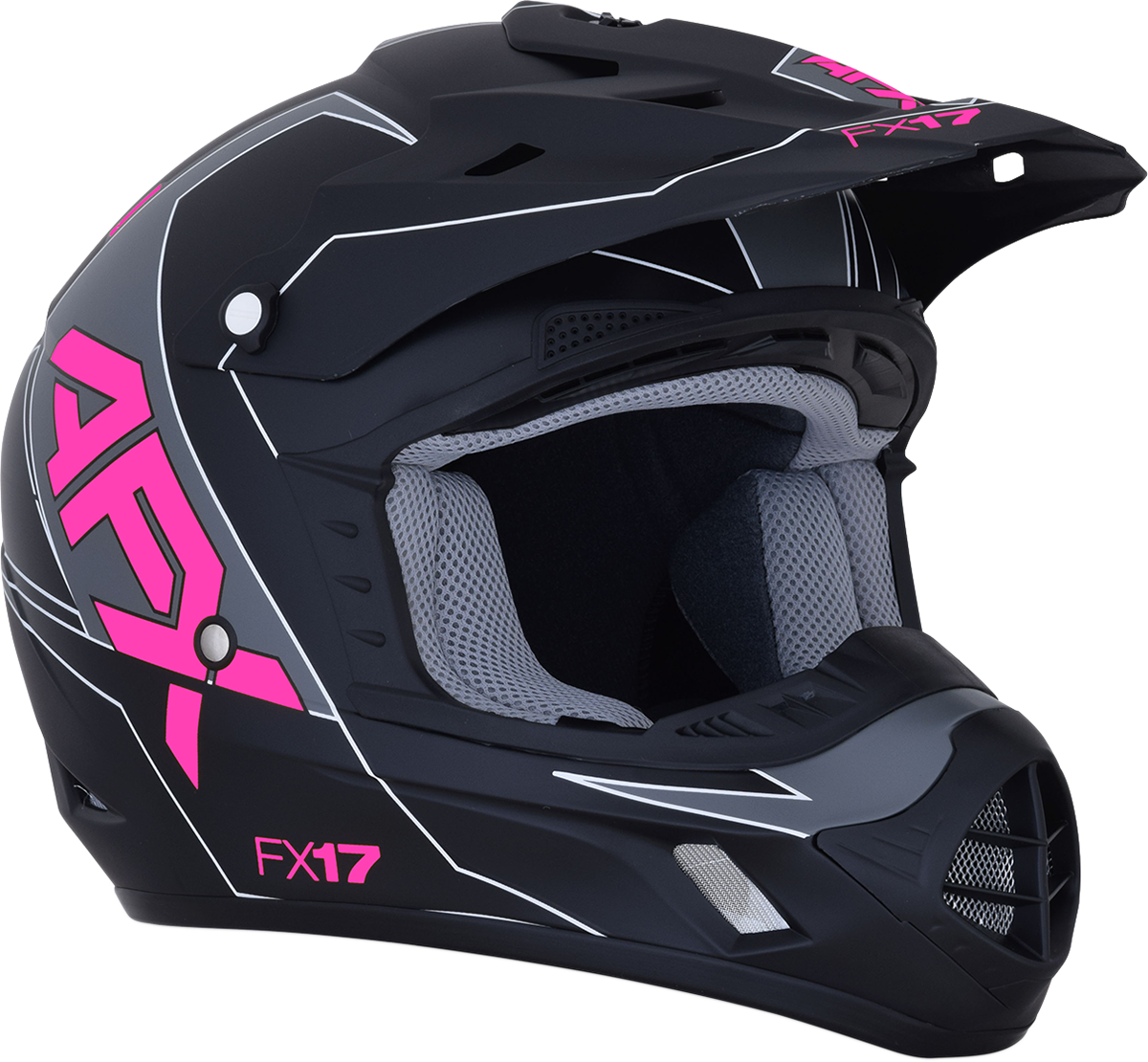 AFX FX-17 Helmet - Aced - Matte Black/Pink - XS 0110-6509