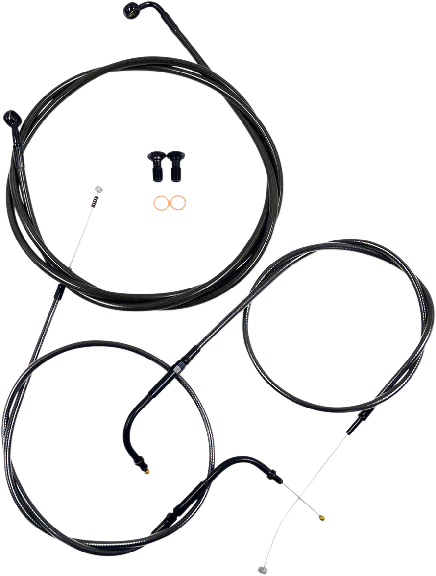 LA CHOPPERS Handlebar Cable/Brake Line Kit - 18" - 20" Ape Hanger Handlebars - Midnight LA-8230KT-19M