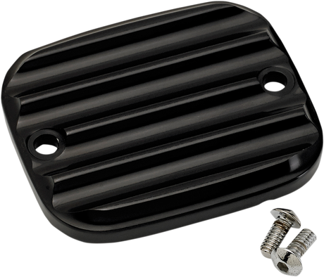 JOKER MACHINE Master Cylinder Cover - Brake - Front - Finned - Black 951019-1