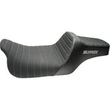 SLYFOX Highnoon Seat - Vinyl - Classic Stitch - Silver Logo - FLH/FLT '08-'24 4710B-SlyFox