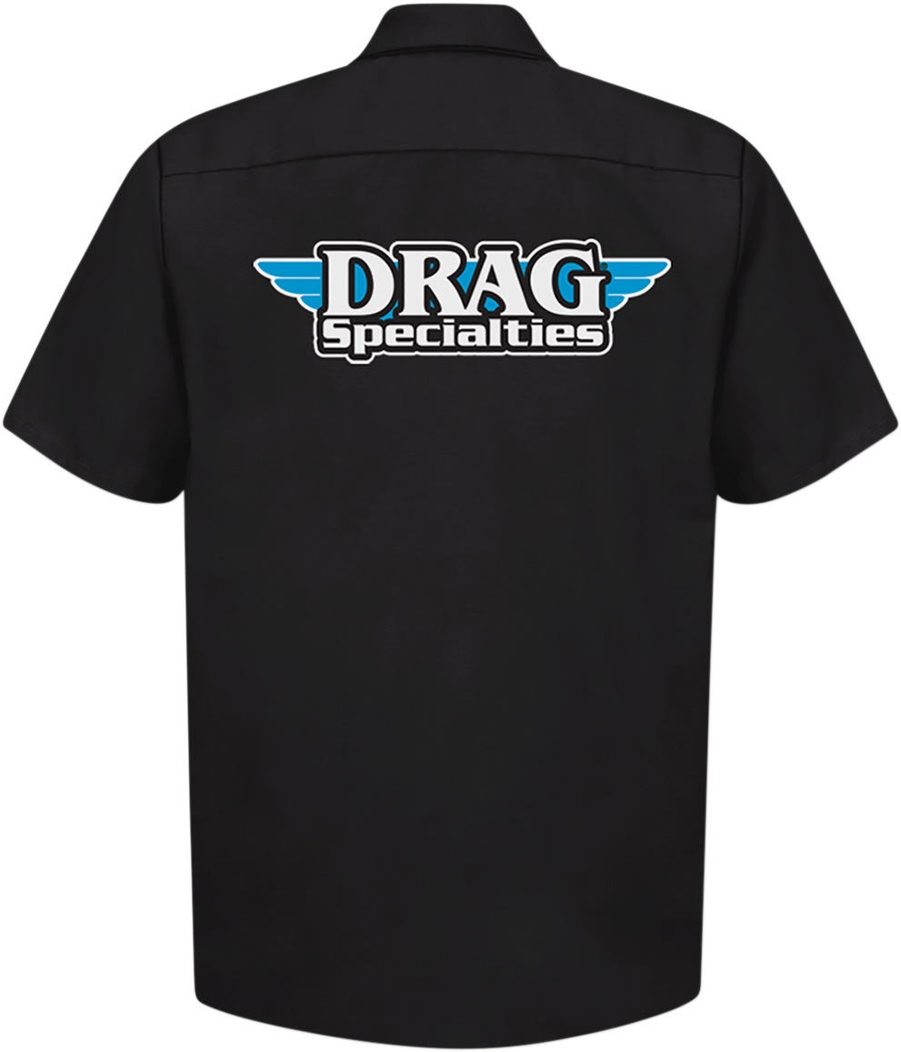 THROTTLE THREADS Drag Specialties Shop Shirt - Black - Small DRG31ST24BKSM