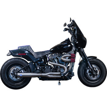 S&S CYCLE 2-into-1 Superstreet Exhaust System - Brushed Stainless Steel Softail  2018-2024 550-1099 1800-2692
