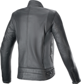 ALPINESTARS Stella Dyno Leather Jacket - Black Tar Gray/Dark Gray - 2XL 3113924-1296-2X