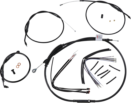 BURLY BRAND Handlebar Cable and Brake Line Kit - Extended - Sportsters - 12" T-Bar Handlebars - ABS B30-1268