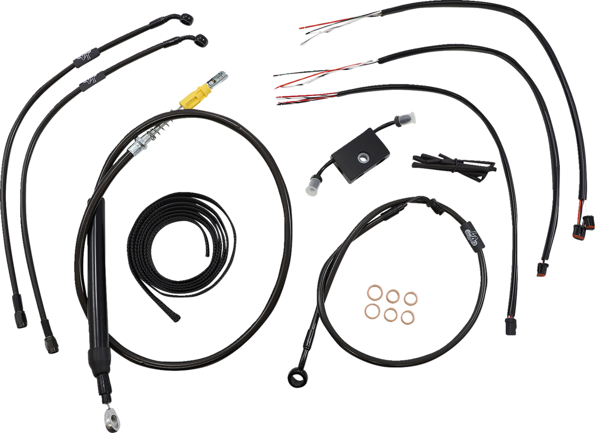 LA CHOPPERS Cable Kit- Quick Connect - 12" - 14" Ape Hanger Handlebars - Midnight LA-8157KT2-13M