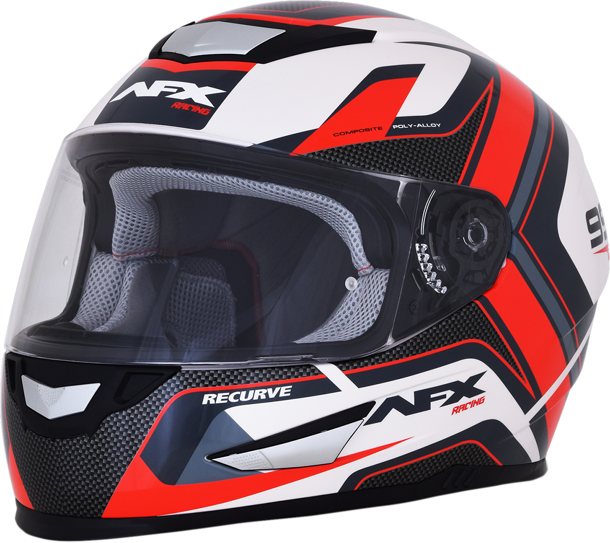 AFX FX-99 Helmet - Recurve - Pearl White/Red - Medium 0101-11127