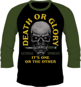 LETHAL THREAT Death or Glory 3/4 Sleeve T-Shirt - Black/Olive - Medium LT20900M