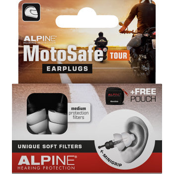 ALPINE HEARING PROTECTION MotoSafe Earplugs - Tour - 6 Pack  111.23.110