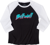 BILTWELL Women's 1985 Raglan T-Shirt - Black/White - Small 8144-060-002