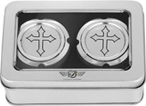 FIGURATI DESIGNS Front Axle Nut Cover - Stainless Steel - Cross FD41-FAC-SS