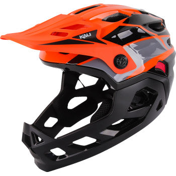 KALI Child Maya Full Face Helmet - Race - Gloss Orange/Gray/Black - OS 0221923312