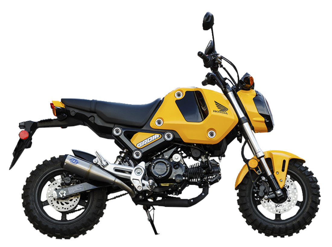 S&S CYCLE Grand National Slip-On 	Brushed Stainless Steel Exhaust for  MSX125 Grom 2022 550-1072