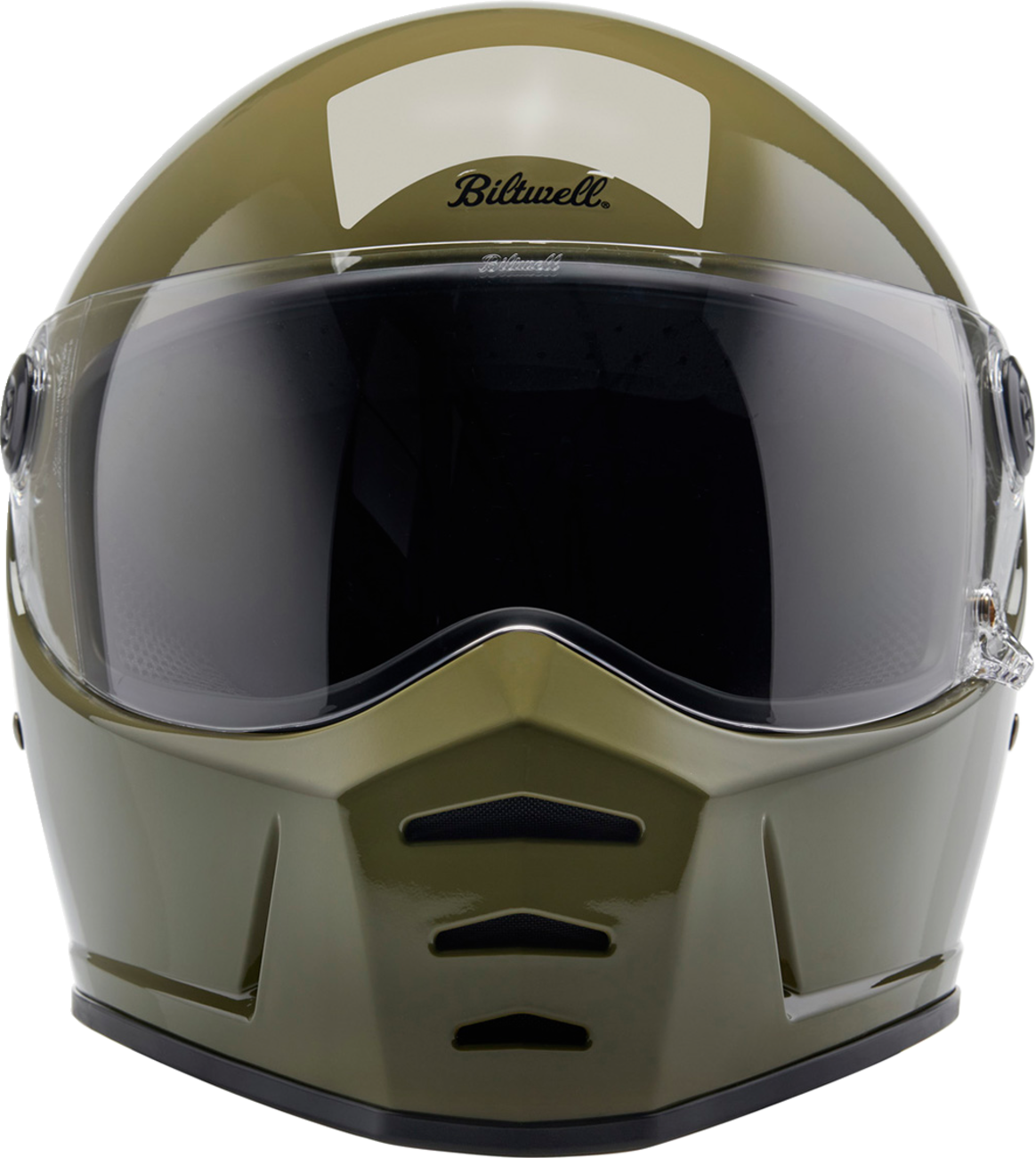 BILTWELL Lane Splitter Helmet - Gloss Olive Green - Large 1004-154-504