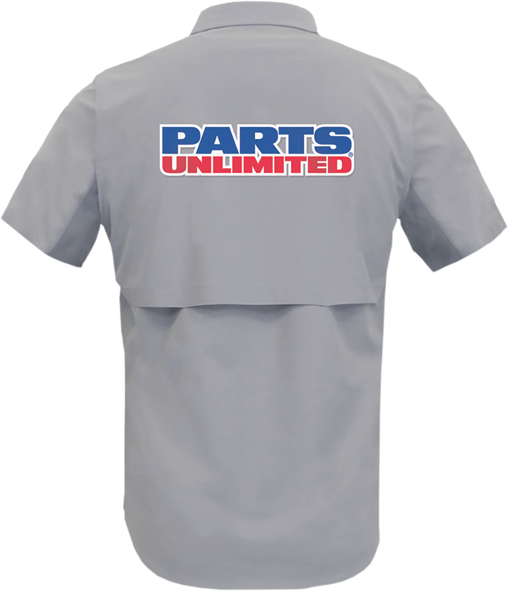 THROTTLE THREADS Parts Unlimited Vented Shop Shirt - Gray - 3XL PSU37ST26GY3X