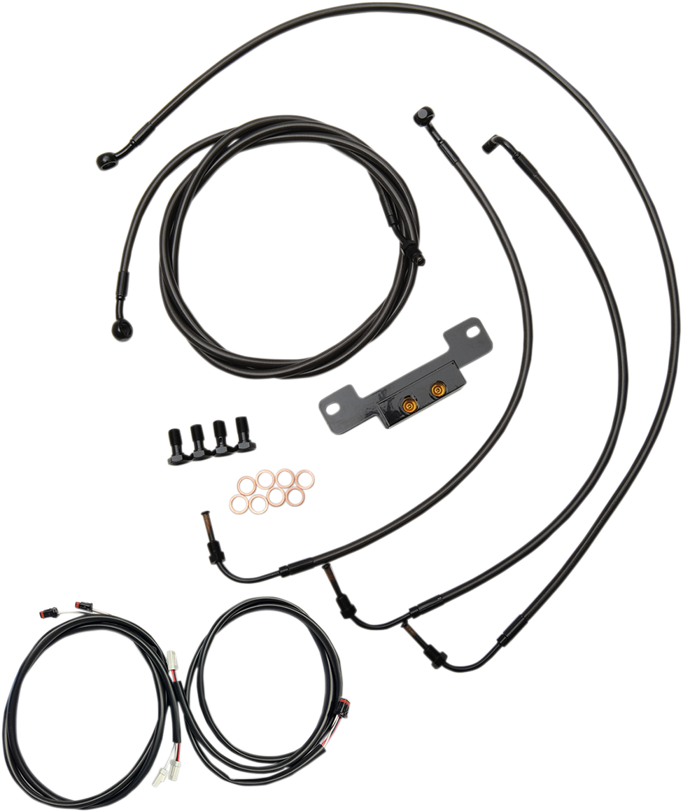 LA CHOPPERS Cable Kit - 15" - 17" Ape Hanger Handlebars - Midnight LA-8055KT3-16M