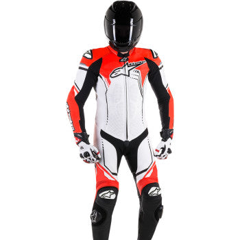 ALPINESTARS GP Plus v2 1-Piece Leather Suit - White/Black/Red Fluorescent - US 40 / EU 50 3150518-233-50