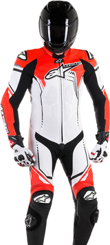 ALPINESTARS GP Plus v2 1-Piece Leather Suit - White/Black/Red Fluorescent - US 44 / EU 54 3150518-233-54