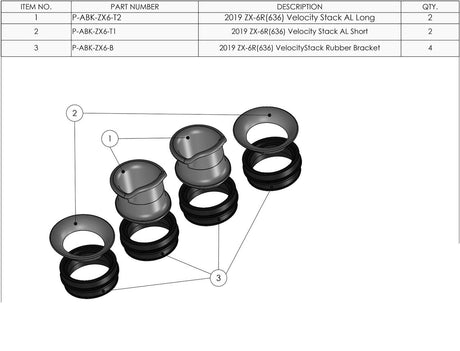 Graves  motorsports  velocity stacks black ve2 zx-6r 2009-2023