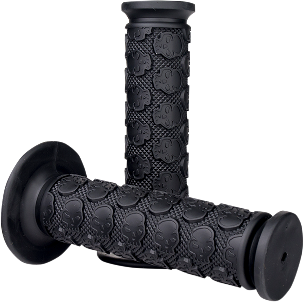 DRIVEN RACING Grips - Skully - Closed Ends - Black D701BK