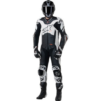 ALPINESTARS GP Plus v4 Sprint 1-Piece Leather Suit - Black/Red Fluo/White - US 48 / EU 58  3150225-1231-58