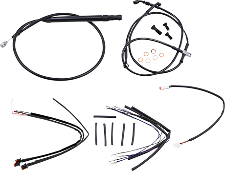 BURLY BRAND Cable Kit - Jail Bar - 14" Handlebars - Black Vinyl B30-1265