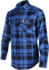 THROTTLE THREADS Long-Sleeve Flannel Shirt - Blue/Black - Small TT635S68BLSR