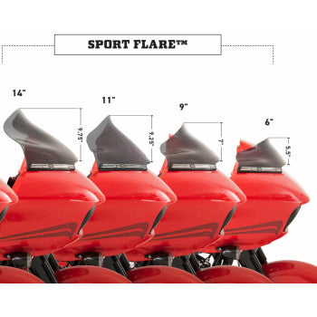 KLOCK WERKS Sport Flare™ Windshield - 10" - Clear - FLTRX KWW-01-0706-C